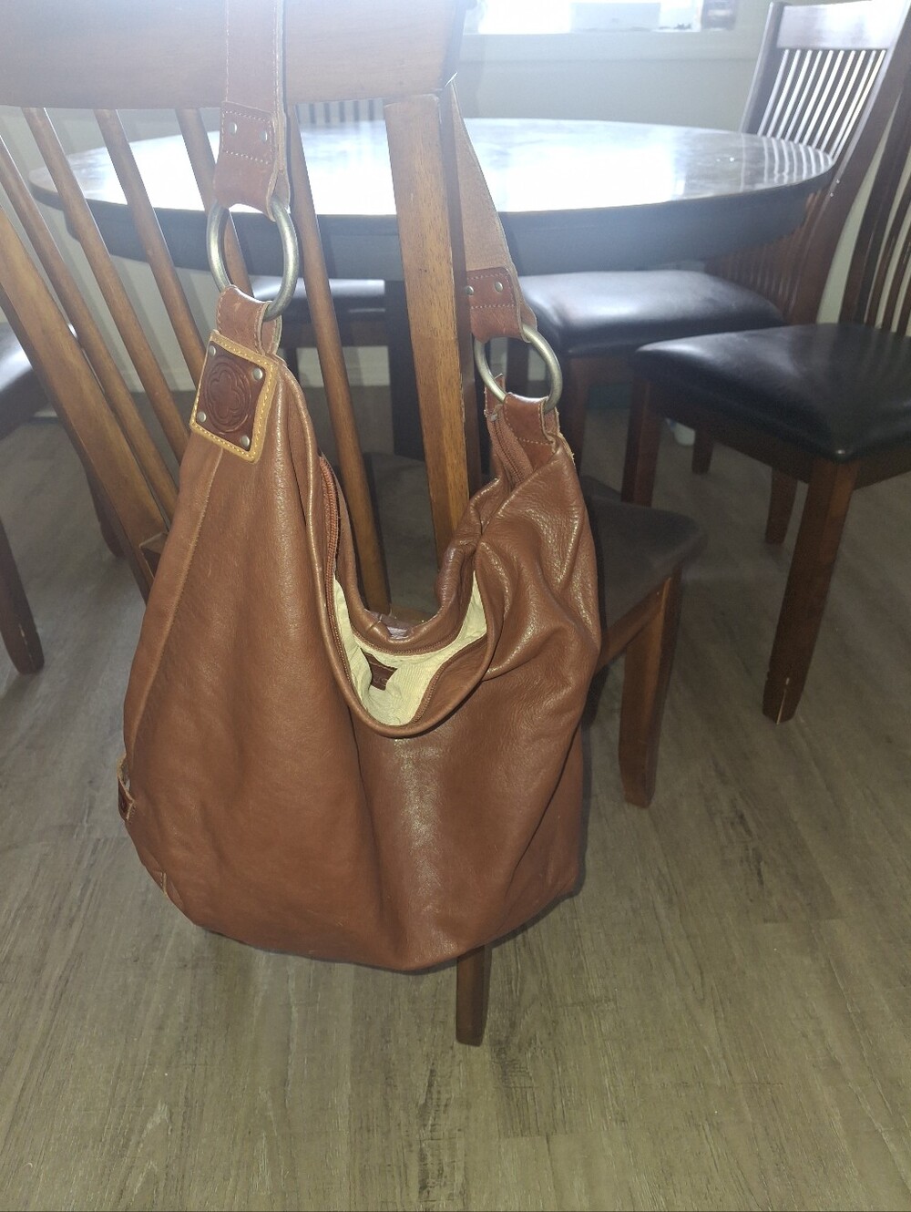 ELLINGTON Leather Hobo Shoulder Bag - Brown